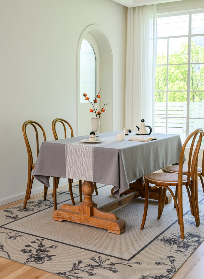 DUNISO Rectangular tablecloth, all cotton tablecloth with tassels, dust-proof coffee table cover cloth, heat-resistant and wear-resistant, suitable for dining tables, desks, dressing tables, counters, coffee tables, 100 * 160cm - Image 5