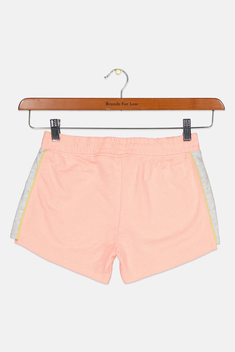 PUMA شورتات رياضية للبنات للأطفال بشعار العلامة التجارية، خوخي - Image 3