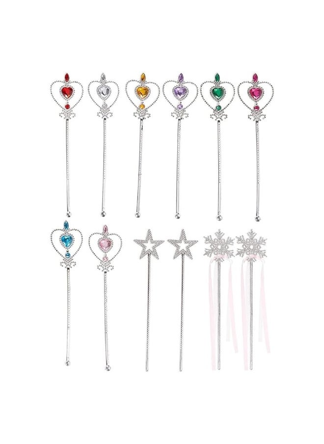 Blue Panda BLUE PANDA 12 Pack Fairy Princess Wand for Girls Party Favors for Kids Dress Up Accessories  - Image 4