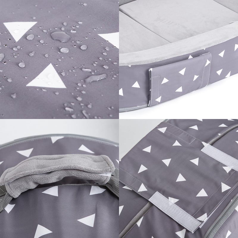 Mooedcoe Portable Foldable Toddler Travel Bed with Sides, Portable Toddler Bumper Bed for Travel Kid Foam Sleeping Cot for Children 18M â€“ 5yr Old - Image 5