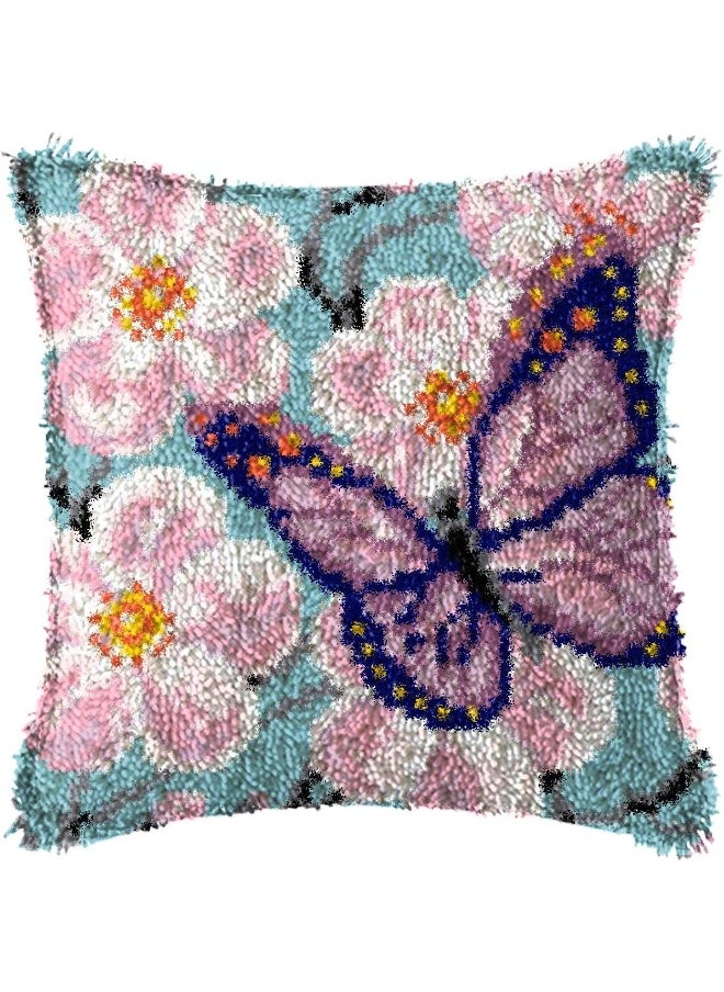 Loquat Latch Hook Pillow Kits for Adults Pillow,Embroidery Creative Craft Home Decor Ideal for Learning Pillow Making 43×43cm/17*17in  - Image 1