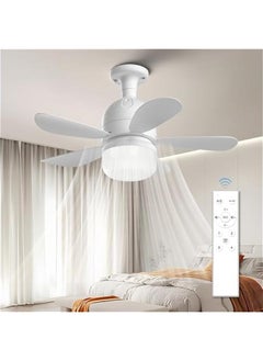 Arabest Ceiling Fan with Adjustable LED Light and Remote Control for Bathroom, Garage, Kitchen, Bedroom, Living Room - 3 Color Options  - Image 1