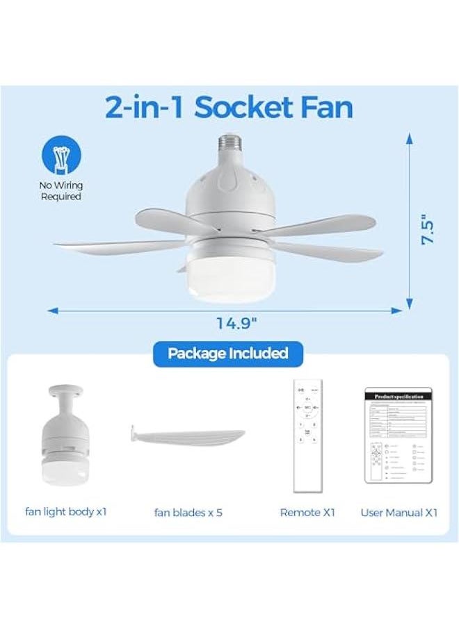 Arabest Ceiling Fan with Adjustable LED Light and Remote Control for Bathroom, Garage, Kitchen, Bedroom, Living Room - 3 Color Options  - Image 2