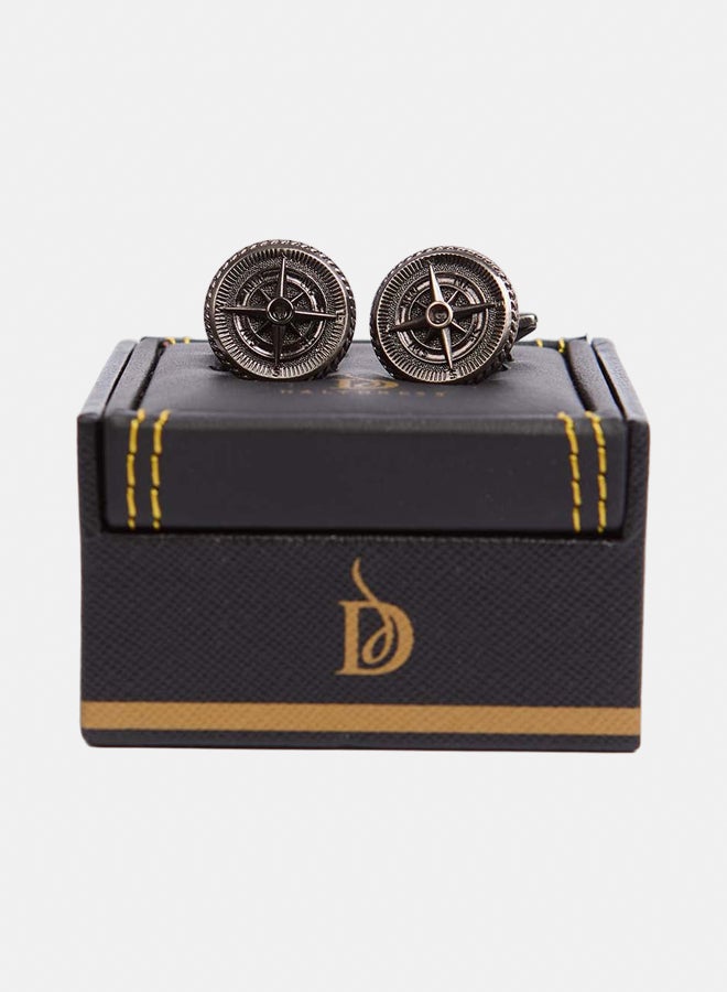 DALYDRESS Men Regular Fit Cufflink Gun Grey - Image 1