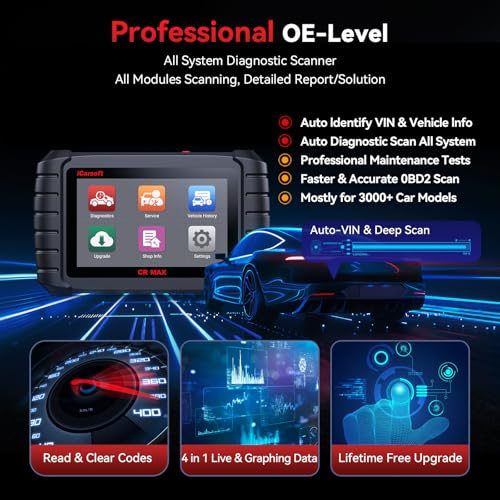 iCarsoft CR MAX 2026 Ver Bidirectional Scan Tool All System Diagnosis 49+ Services 47+ Special Functions Full Active Test OBD2 Scanner Diagnostic Tool Car Code Reader ECU Coding CAN FD Free Update - Image 4