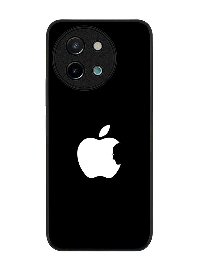 Stylizedd Rugged Black edge case for Vivo Y38 / Vivo Y58 / Vivo Y200i /Vivo T3x, Slim fit Case Flexible Anti Drop TPU Gel Thin Cover - Steve's Apple - Black - Image 1