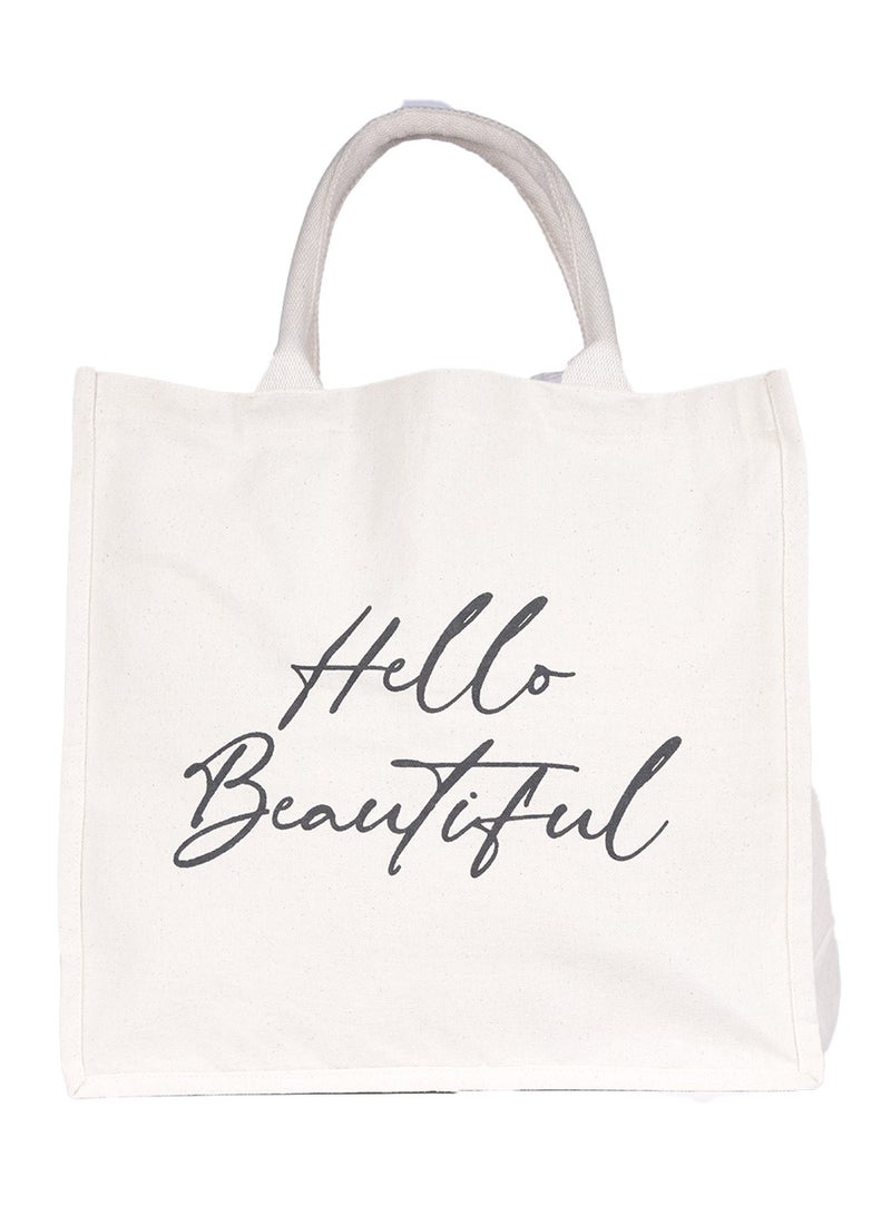 BYFT BYFT Unlaminated Natural Canvas Bag (Hello Beautiful) - Image 1