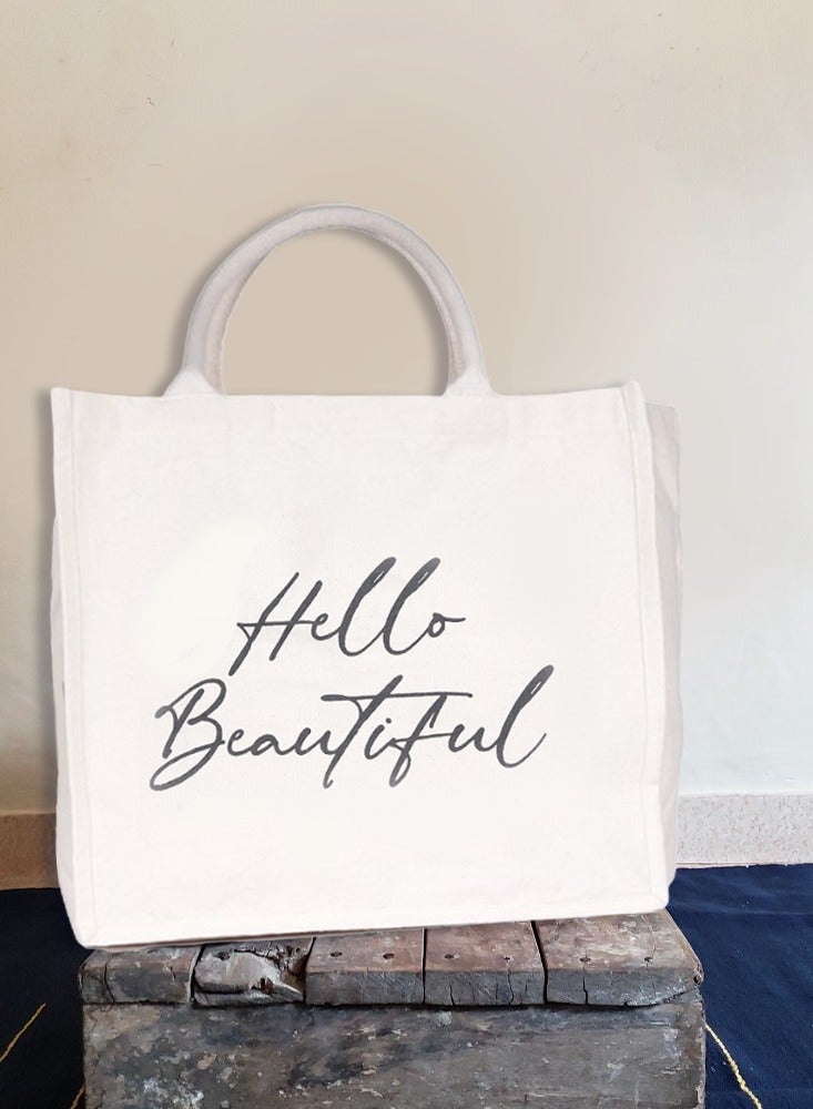 BYFT BYFT Unlaminated Natural Canvas Bag (Hello Beautiful) - Image 4