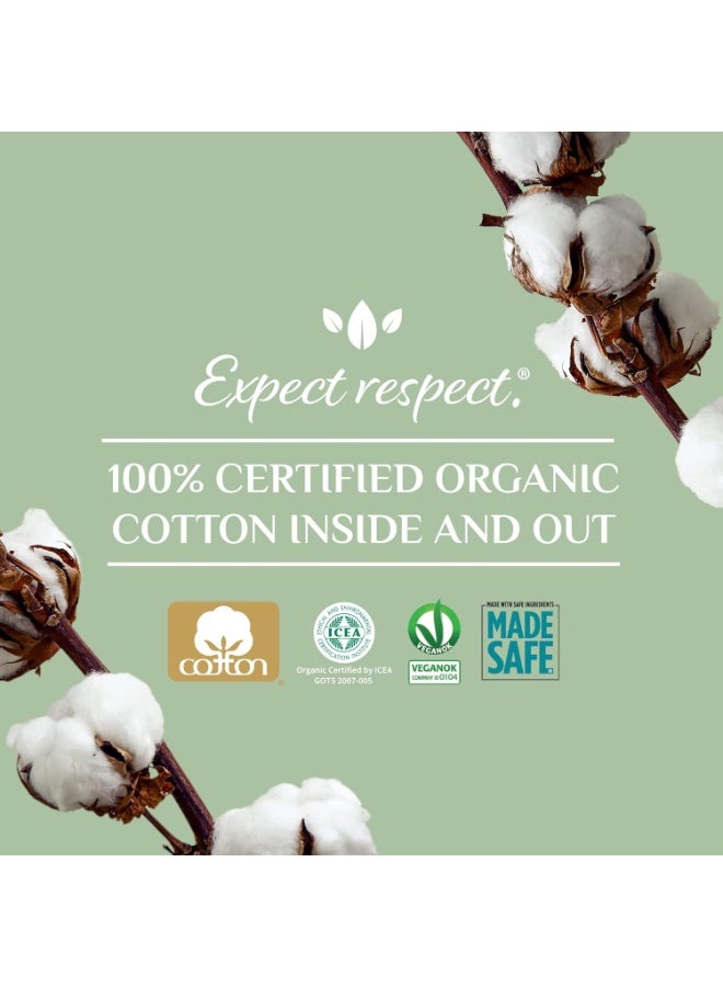ORGANYC 100% Certified Organic Cotton Feminine Pads, Sanitary Napkin 120 Count, Heavy Flow(Bulk Size, 12 Pack) - Image 3