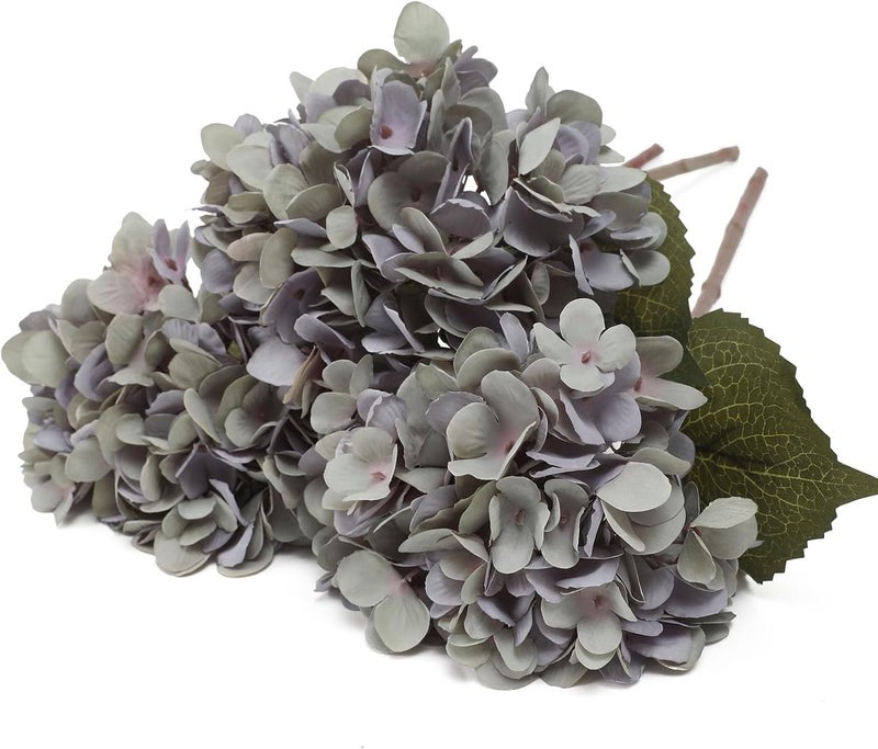 Kisflower زهور الهدرانج الحريرية الزرقاء البحيرة الصناعية لديكور الطاولة زهور صناعية مع سيقان لديكور المنزل وحفلات الزفاف والحفلات 6 قطع - Image 2