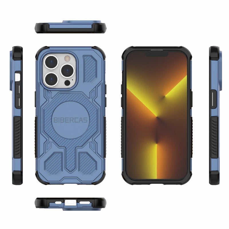 BIBERCAS For Iphone 14 Pro Real Color Series Magsafe Shockproof Phone Case(Blue) - Image 2