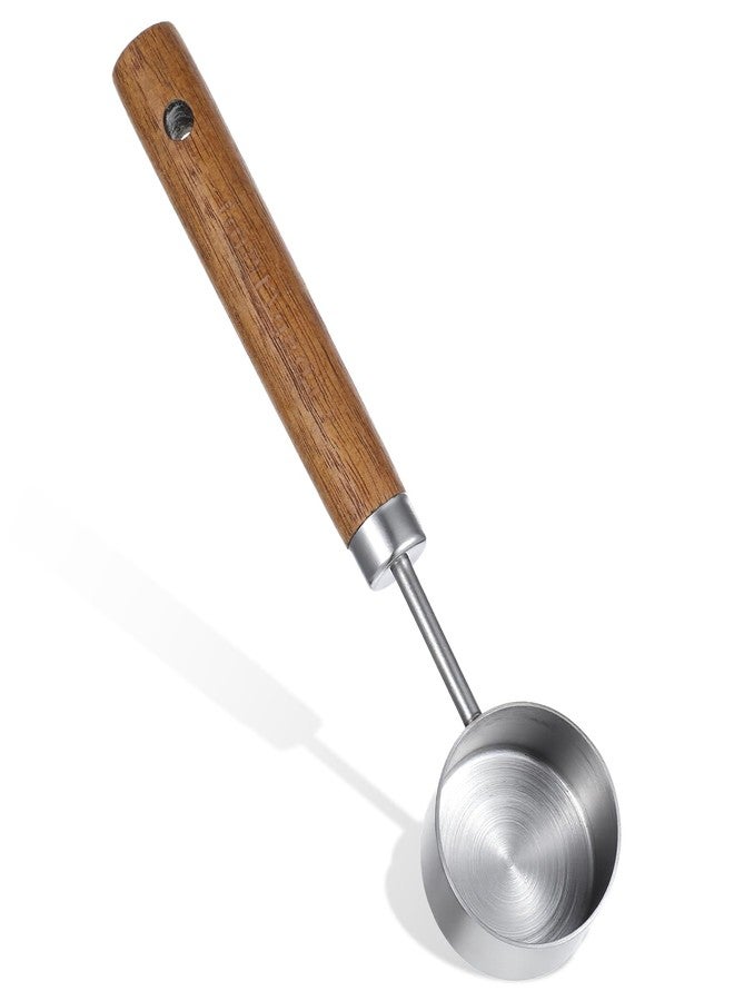XLIUAX Coffee Measuring Scoop Spoon, 15ml Stainless Steel Wooden Coffee Spoon for Coffees, Tea, Ground, Cocoa & Kitchen Use - Image 1