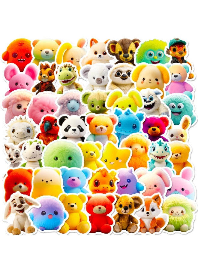 NIBEMINENT 50 Pcs Cute Plush Bear Deco Kit Waterproof Stickers, High Definition Printing Bright Colors, Suitable for Laptop Skateboard Luggage Water Bottle Guitar DIY - Image 2