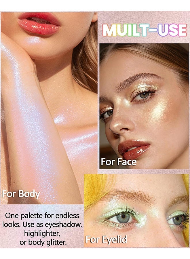 Faiccia Shimmering Fairy Highlighter Powder, Champagne Gold Shimmer Highlighter Powder, Shimmer Metallic Color Brightener, Lightweight Multi-use Face & Eye Makeup 02 - Image 5