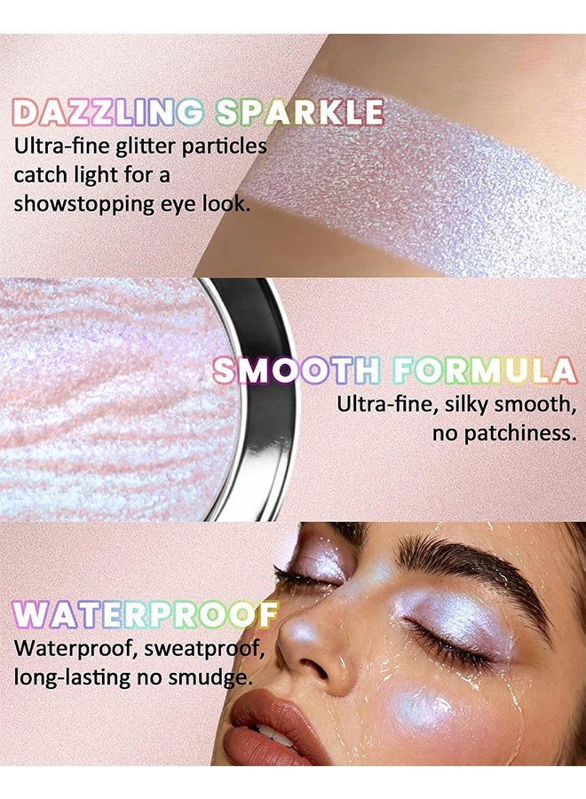 Faiccia Shimmering Fairy Highlighter Powder, Champagne Gold Shimmer Highlighter Powder, Shimmer Metallic Color Brightener, Lightweight Multi-use Face & Eye Makeup 02 - Image 4