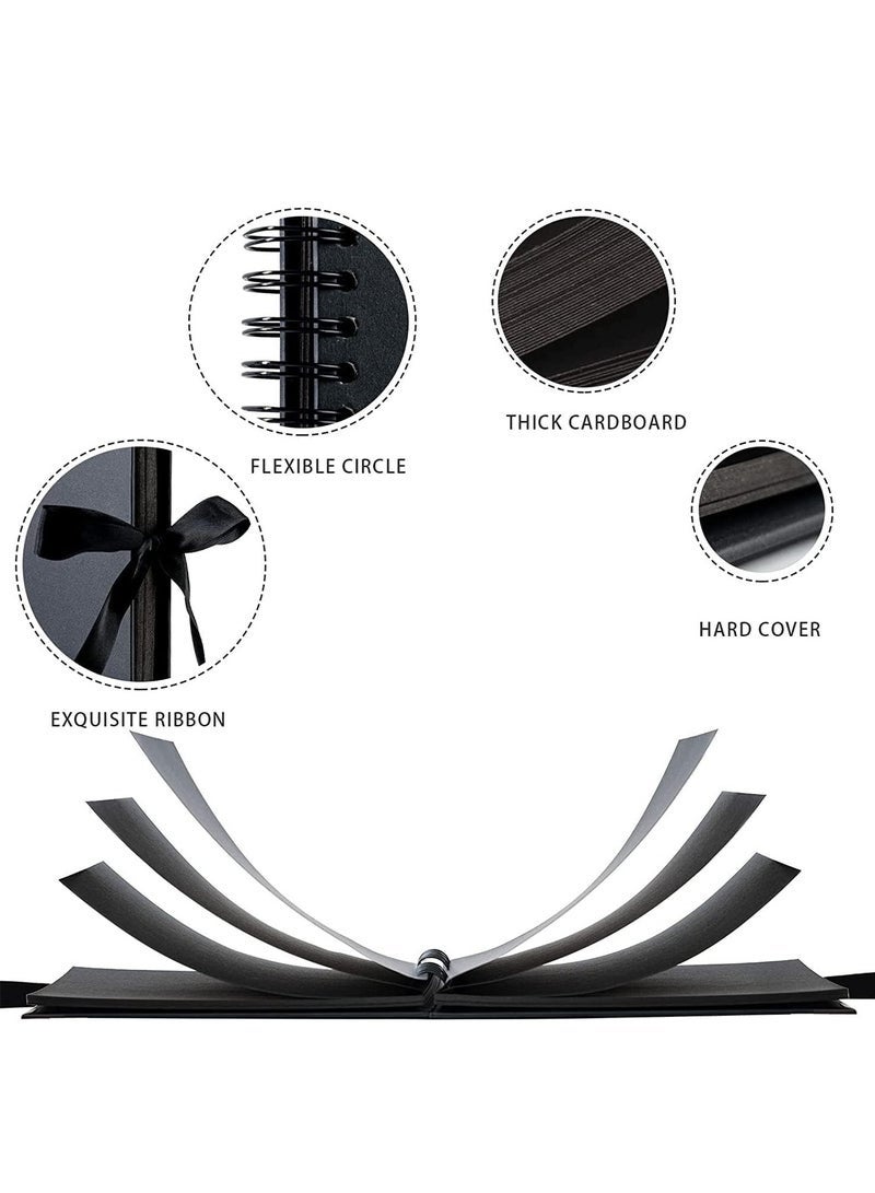 Arabest ألبوم صور سكرابوك، حامل صور عائلية ريترو، كتاب ذكريات افعلها بنفسك، ألبومات زفاف، كتاب صور سميك من ورق كرافت، ألبوم تخزين سكرابوك مصغر، زينة شريطية - Image 2