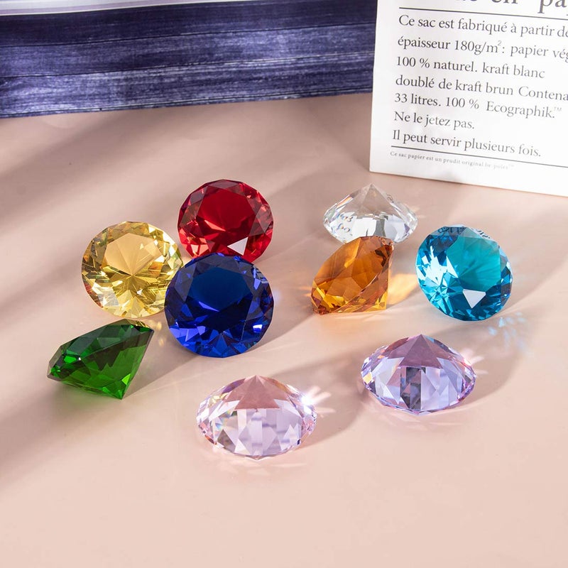 LONGWIN 50mm (2") Crystal Faceted Diamond Paperweight Wedding Favor Home Decor (Red, 50mm) - Image 5