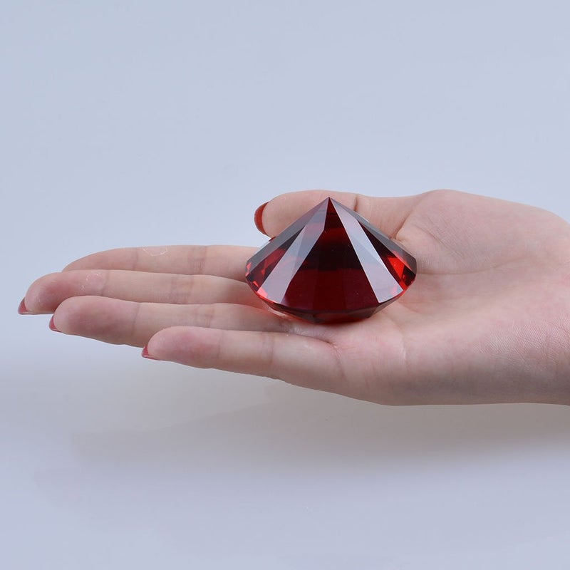 LONGWIN 50mm (2") Crystal Faceted Diamond Paperweight Wedding Favor Home Decor (Red, 50mm) - Image 3