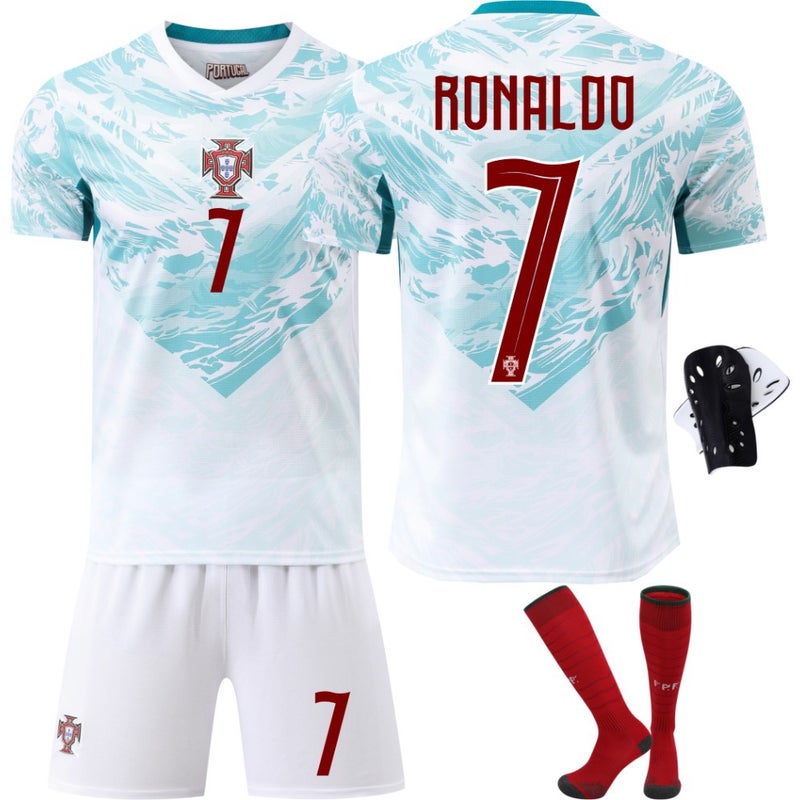 Football Training Uniform 2026 World Cup Portugal Away Jersey Set No. 7 C. Ronaldo Jersey No. 8 B. Fei Kidsren''s Men''s Jersey - Image 2