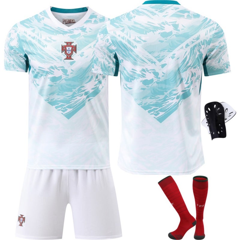 Football Training Uniform 2026 World Cup Portugal Away Jersey Set No. 7 C. Ronaldo Jersey No. 8 B. Fei Kidsren''s Men''s Jersey - Image 5