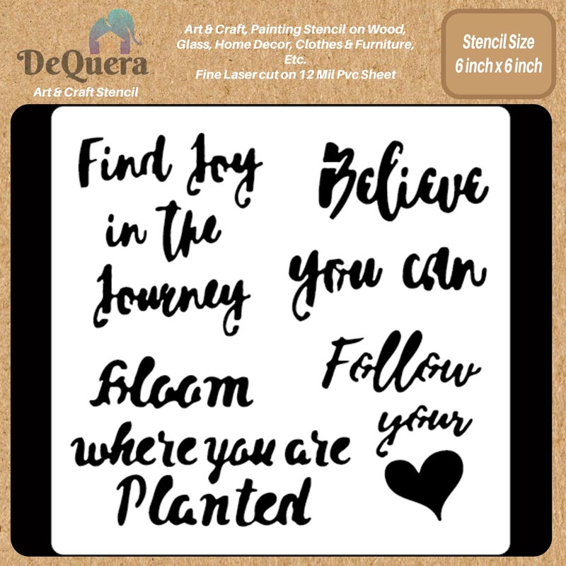 DeQuera Art Craft Stencil for Painting on Wood Funiture Wall use for Home Dcor Wardrobe Dcor Living Room Bedroom Study Room Size 6 x 6 inch D99 - Image 1
