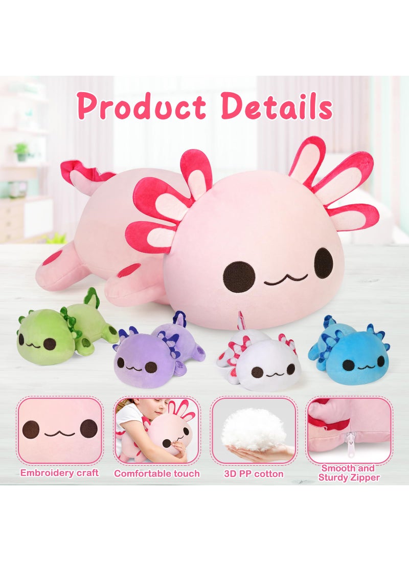 KMUYSL KMUYSL Axolotl Plush Toys for Ages 3 4 5 6 7 8+ Year Old- Axolotl Mommy Stuffed Animal with 4 Baby Axolotls in Her Tummy, Plush Toys Set, Christmas Birthday Gifts for Baby, Toddler, Kids  - Image 3