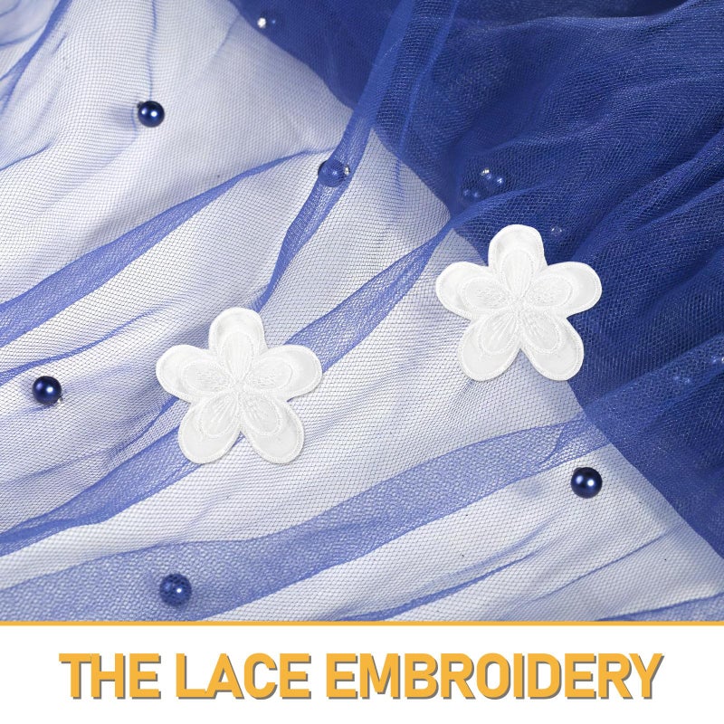 White Organza Lace Floral Sewing Patches for DIY Clothing Repair Decoration 10pcs - Image 4