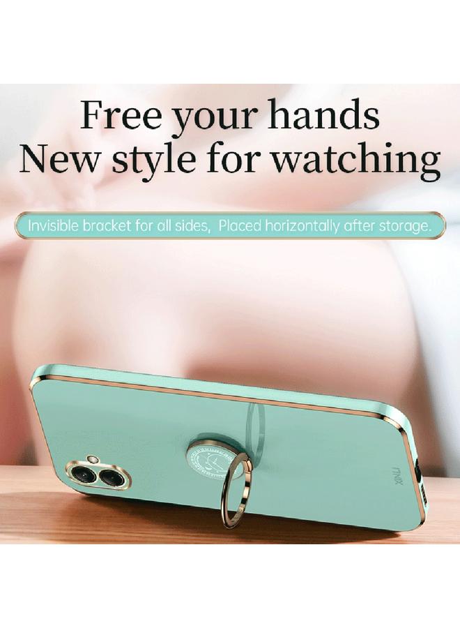 S-TOP Case For Samsung Galaxy A04 4G XINLI Straight Edge 6D Electroplate TPU Phone Case with Ring Holder - Image 4