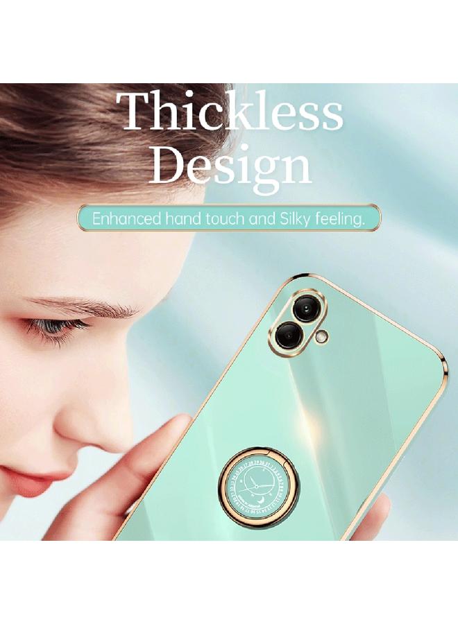 S-TOP Case For Samsung Galaxy A04 4G XINLI Straight Edge 6D Electroplate TPU Phone Case with Ring Holder - Image 5