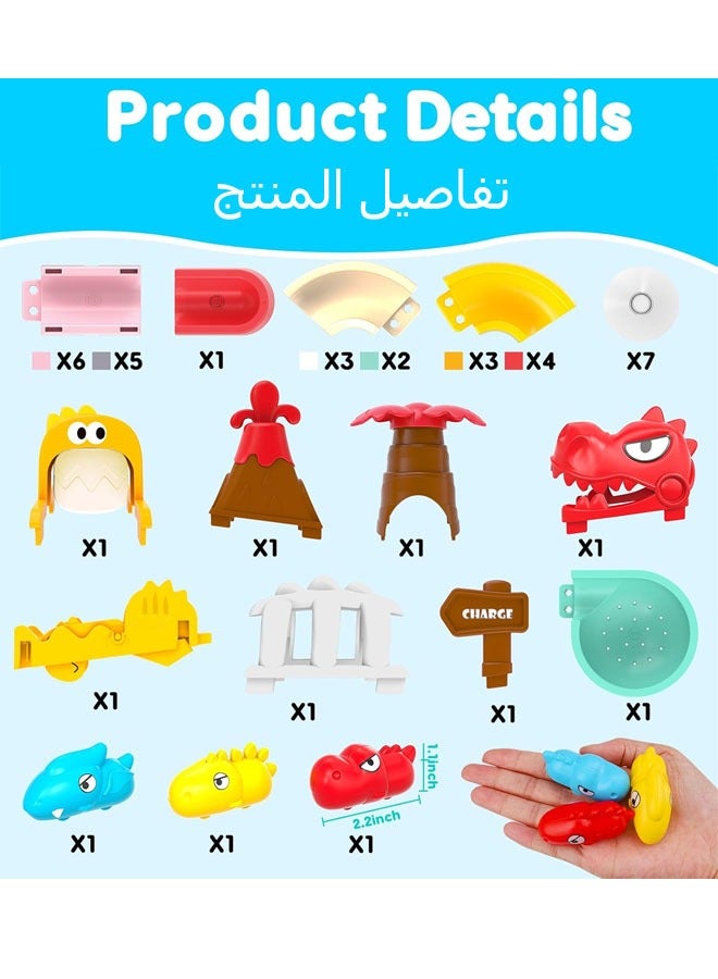 مجموعة ألعاب حمام، ألعاب تعليمية مبكرة، ألعاب حمام سباحة، مسارات توصيل على شكل ديناصورات، العب في الماء، ألعاب مكعبات بناء من 43 قطعة، مسار انزلاق مائي للأطفال الصغار من سن 3 إلى 8 سنوات، هدايا عيد ميلاد للأولاد والبنات - Image 2