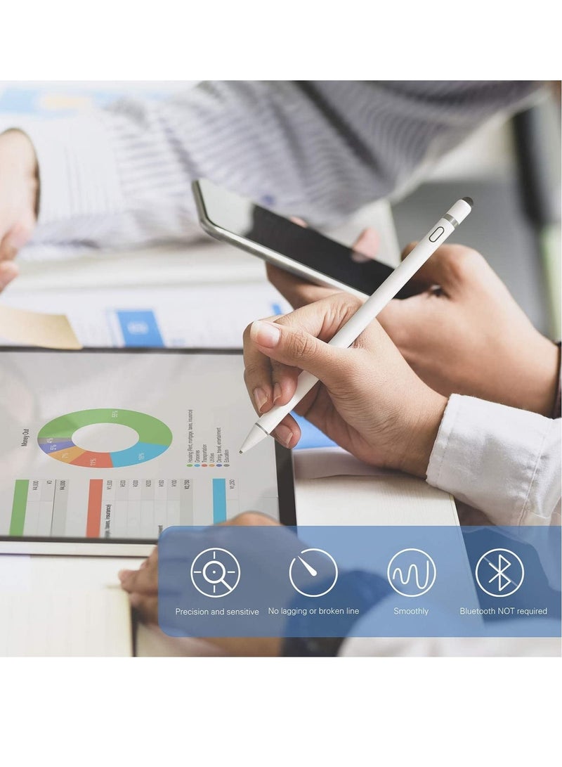 Phone Planet Active Stylus Pen with Palm Rejection for Precise Writing/Drawing Compatible with Apple iPad White - Image 1