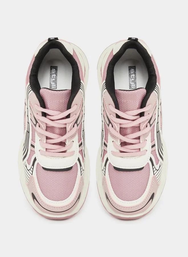 Styli Styli Panelled Lace Up Chunky Sole Sneakers