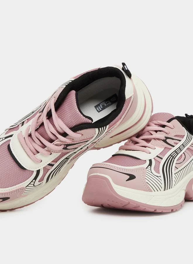 Styli Styli Panelled Lace Up Chunky Sole Sneakers