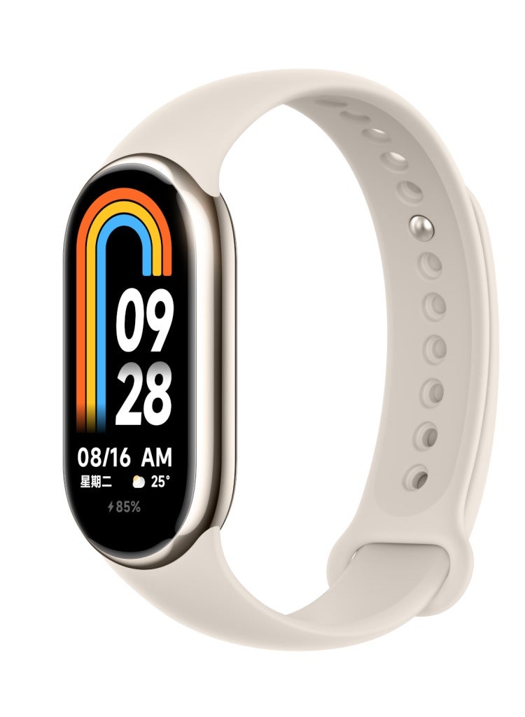 XIAOMI MI Smart Band 8 Gold, Smart Watch, Smooth Display, Up to 16 Days of Battery Life, Full Charge, Continuous Health Monitoring in 1 Hour, Professional Workout Analysis, unique gold - Image 1