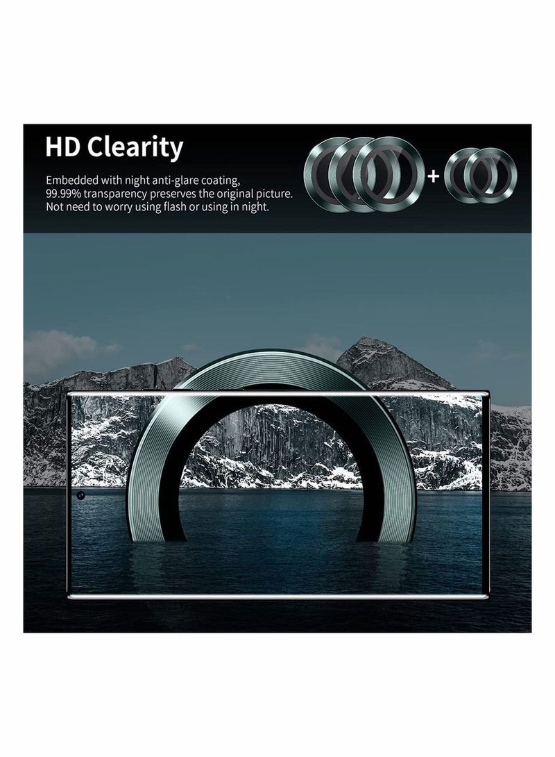 Y&D 5PCS for Galaxy S22 Ultra 5G Camera Lens Protector Tempered Glass Cover Screen Scratch Resistant Ultrathin Metal Individual Ring Green  - Image 4