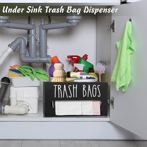 DRASTAR Trash Bag Dispenser, Trash Bag Holder Wall Mount, Wooden Trash Bag Holder for 4-8-gallon Trash Bags Roll Holder Countertop, Home Decor Under Kitchen Sink Organization - Image 5