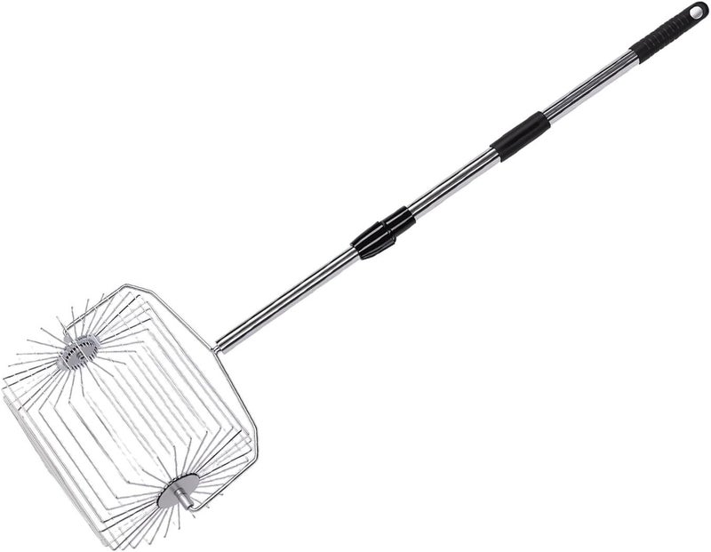 Focket Tennis Ball Collector, Retractable Large Capacity Tennis Ball Picker, Pickleball Collector with Stainless Steel Roller Non Slip Handle, for Sports Gardening Outdoor Cleanup - Image 1