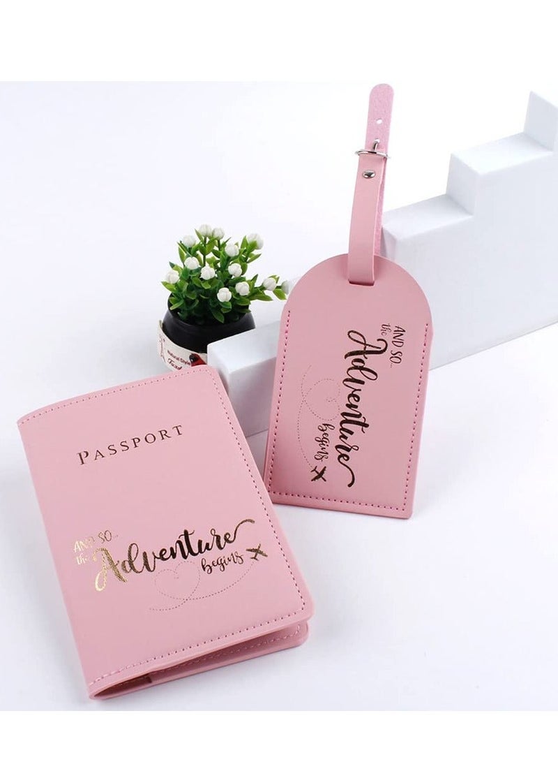 واي آند دي Passport Covers and Luggage Tags Set, Holder Travel Suitcase Tag Case Organizer for Storing Business Cards Credit Boarding Passes (2 + 2 Tags) - Image 3