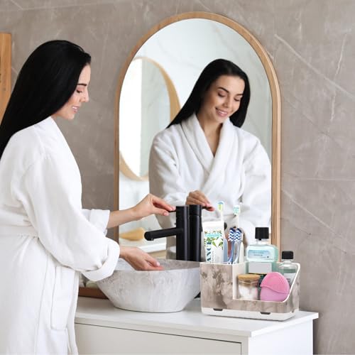 PARKMANI Toothbrush Holders for Bathroom Countertop Organizer, Kids Electric Toothbrush and Toothpaste Holder for Bathroom Organizers and Storage (White Marble Grain) - Image 2