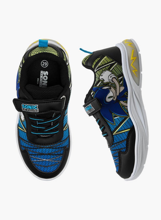 SONIC حذاء رياضي مضيء بطبعة قنفذ مع إغلاق بخطاف وحلقة - Image 1