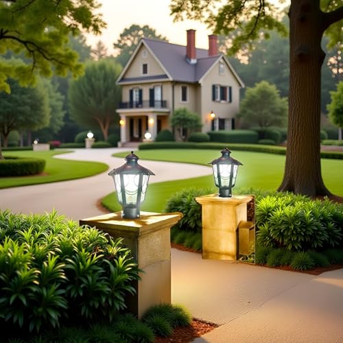 BrightLyt BrighLyt Gate Light with Socket for Installation, Gate Lamp for Outdoor Waterproof – Decorative Gate Light Lamp for Garden, Pathway & Entrance (Metal + Glass + 2 Socket) (Pack of 2) - Image 4