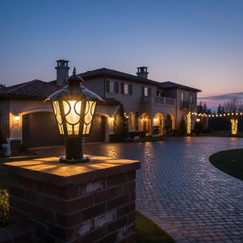 BrightLyt BrighLyt Gate Light with Socket for Installation, Gate Lamp for Outdoor Waterproof – Decorative Gate Light Lamp for Garden, Pathway & Entrance (Metal + Glass + 2 Socket) (Pack of 2) - Image 3