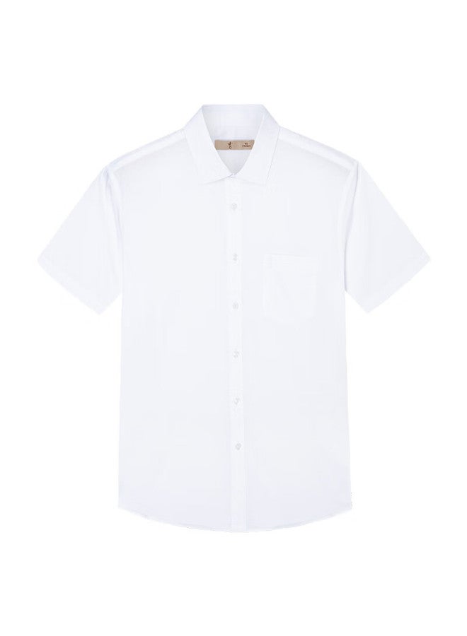 TRIES Caizi Men's Cotton Shirt, Breathable, Spring/summer , Business White Shirt, Short-sleeved Professional Top, Multiple Colors, Formal Wear, Solid Color - Image 3