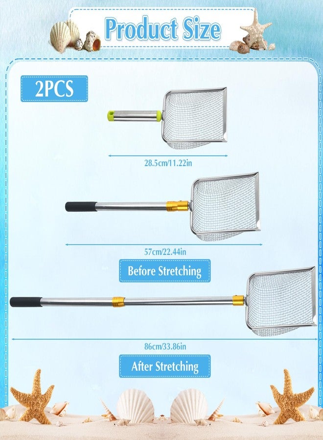 MARFOREVER 2 Pcs Shark Tooth Sifter Sand Sifter for The Beach, Sifter Sand Scoop Shell Scooper Beach Shovel Tools for Picking up Shells Rock Hunting - Image 2