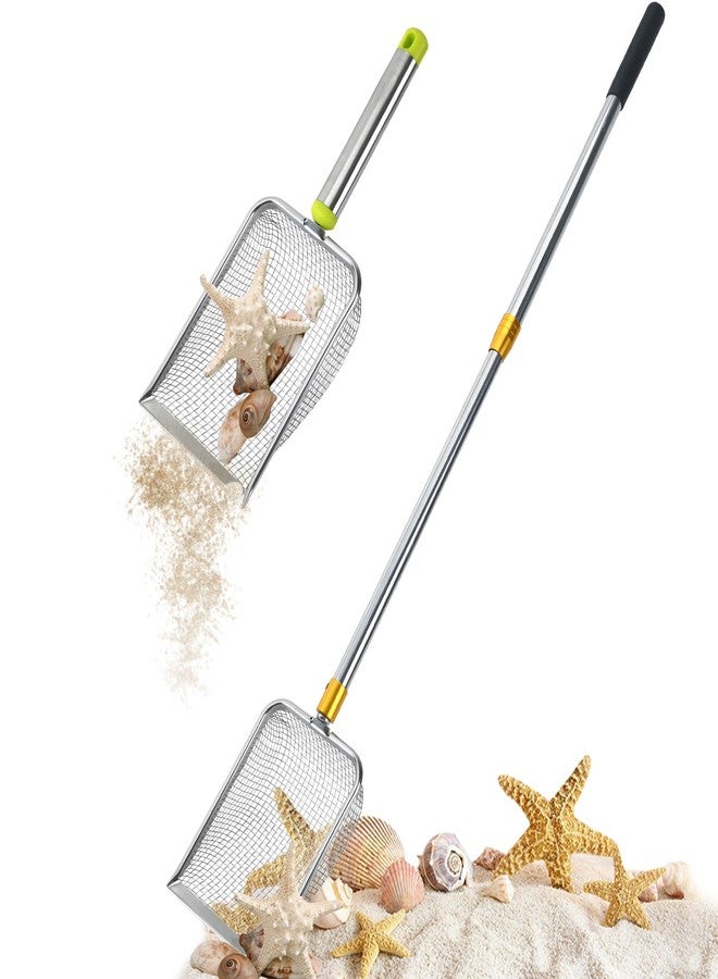 MARFOREVER 2 Pcs Shark Tooth Sifter Sand Sifter for The Beach, Sifter Sand Scoop Shell Scooper Beach Shovel Tools for Picking up Shells Rock Hunting - Image 1