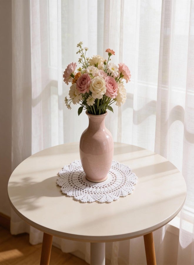 Eldraqth Crochet Doilies, 2 Pcs 11.8 Inch Round Cotton Lace Doilies for Tables Handmade Lace Placemats Knitted Tablecloth for Home Kitchen Dining Room Wedding Party Decoration (White) - Image 5