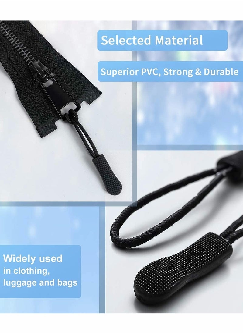 SYOSI 20 Pcs Zipper Pull, Universal Zipper Pull Replacement Kit, Removable Zipper Pulls Tab Replacement, Black Zipper Pulls for Jackets, Luggage, Backpacks, Purses, Boots, Pants, Tents (3 Styles 4 Sizes)  - Image 5
