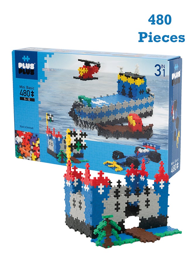 Plus-Plus Building Blocks Themed 480 Pcs 3In1 Set  - Image 1