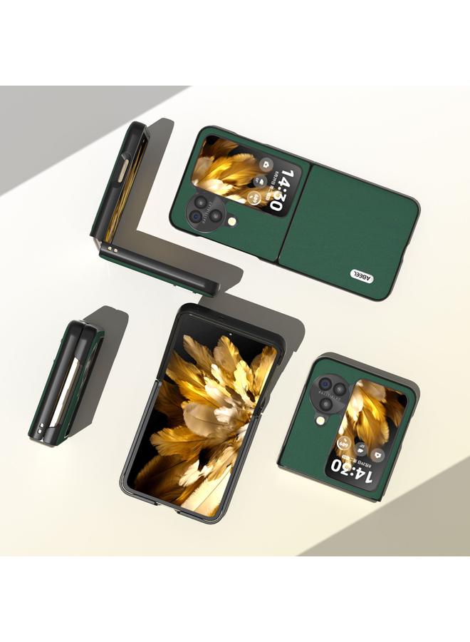 اس-توب جراب قابل للطي لهاتف OPPO Find N3 من ABEEL مصنوع من الجلد الطبيعي الناعم ذو الحافة السوداء - Image 4