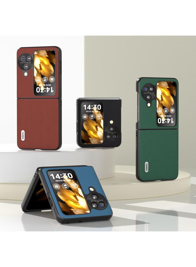 اس-توب جراب قابل للطي لهاتف OPPO Find N3 من ABEEL مصنوع من الجلد الطبيعي الناعم ذو الحافة السوداء - Image 5